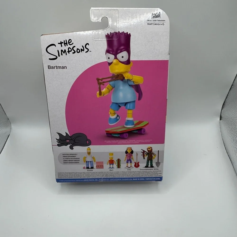 The Simpsons Bartman‎ Action Figure with Skateboard and Slingshot New in box